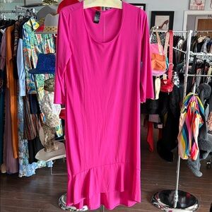 Chic Fuchsia Midi Dress